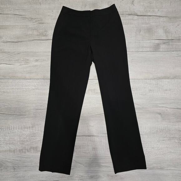 Talbots Black Straight Leg Stretch Trouser Pants Womens 4 High Rise Flat Front - Picture 3 of 8